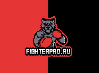 FighterPro branding cybersport fighter icon logo vector wolf