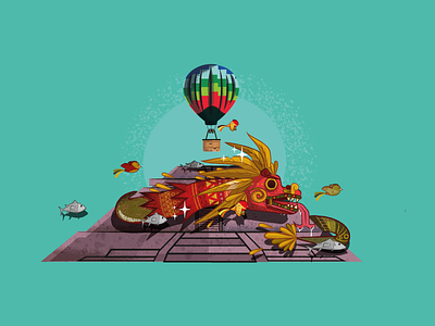 Quetzalcóatl craft desing illustration merch vector web website