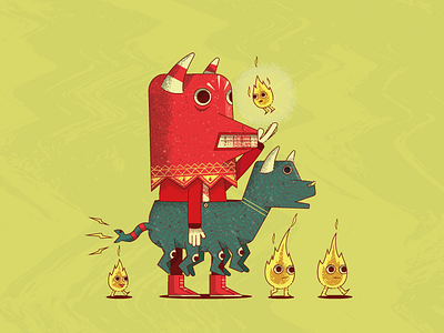 Fuego Camina Conmigo 2d arte character characters design illustration ilustración merch vector