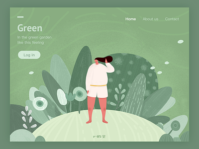 Green spring illustration ui web