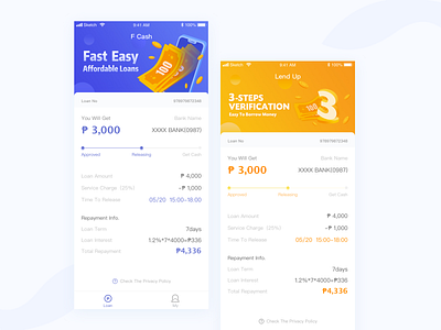 Loan App app banner design digital financial app icon loan ui