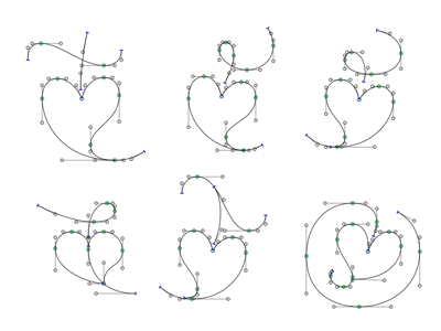 Floralheart recipes for shape initiation