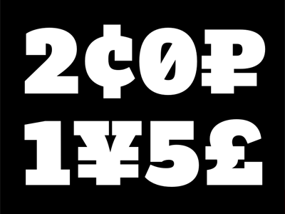 black weight figures.c2sc and currency.c2sc currency figures font glyph heavy slab serif small caps typeface u00a2 u00a3 u00a5 u20bd