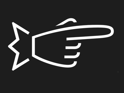 Cera Stencil’s PointingIndexRightWhite font geometric hand icon index manicule sans stencil type design typeface u261e