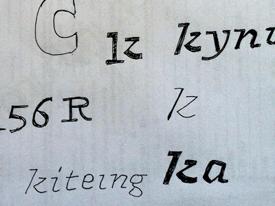 sketch for italic k draft font handmade italic serif sketch slab type design typeface