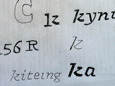 sketch for italic k