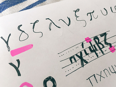 Geeking out the Greek #4 font glyph greek letter sketch type design typeface typography workinprogress