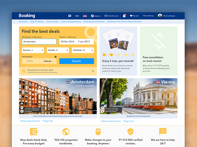 B.undle - Main Page bookingcom concept redesign ui webdesign