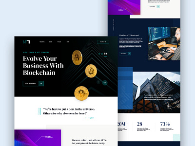 NFTI - Website Concept brand branding concept crypto design landing page logo nft personal responsive tech typogaphy ui vector website