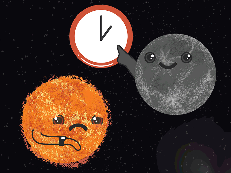 Daylight Saving Time animated clock daylight saving design illustration moon sun