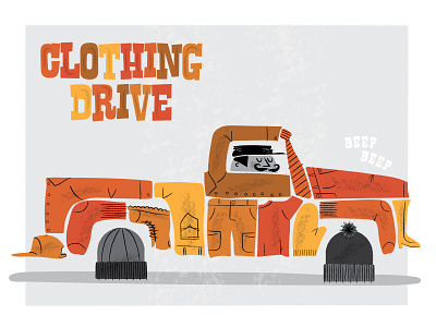 Clothing Drive clothes clothing drive design illustration joe vavrina truck