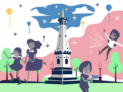 Tugu with the Joy culture design doodle doodleart graphic deisgn illustration vector web website