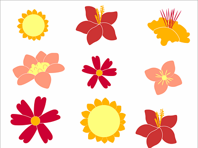 Red Flower Pattern design doodle doodleart graphic deisgn illustration pattern vector