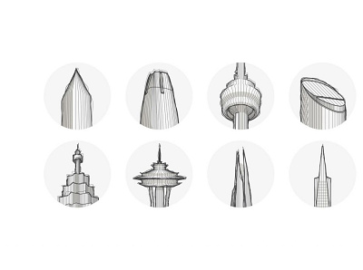 International Towers chicago design graphic design illustration seattle sf sydney toronto vector
