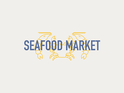 Seafood Market branding clean crab design fish food fresh geometric design illustration logo seafood shrimp vector