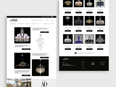 Designer Chandeliers ecommerce design lighting store ui ux web