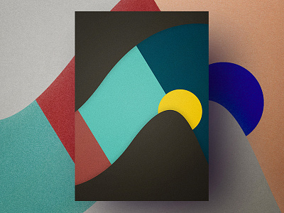 Sunrise & Sunset abstract colourful design drop shadow graphic design layout mockup poster