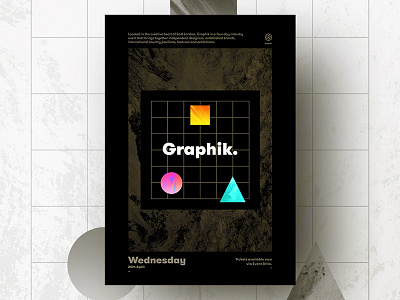 Graphik Poster 002 abstract colourful design drop shadow event graphic design layout mockup poster poster design typography
