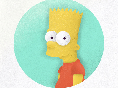 Bart cartoon design flat grain icon illustration minimal