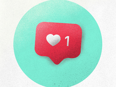 I like you design flat grain heart icon illustration instagram like like button logo love minimal red social media texture ui