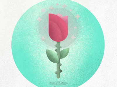 magic rose 2d art cartoon design disney flat icon illustration logo magic minimal pixel rose texture unchanted