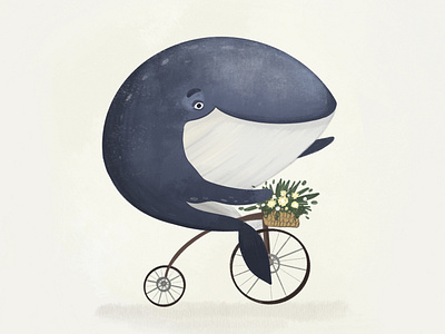 whale on a bicycle animal book book illustration children dribbble feel illustration procreate