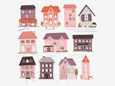 Home sweet home art book book illustration cards children children book illustration design dribbble home houses illustraion illustrator procreate