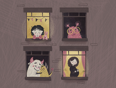 Home sweet home book book illustration children design dribbble girl illustration logo procreate ui