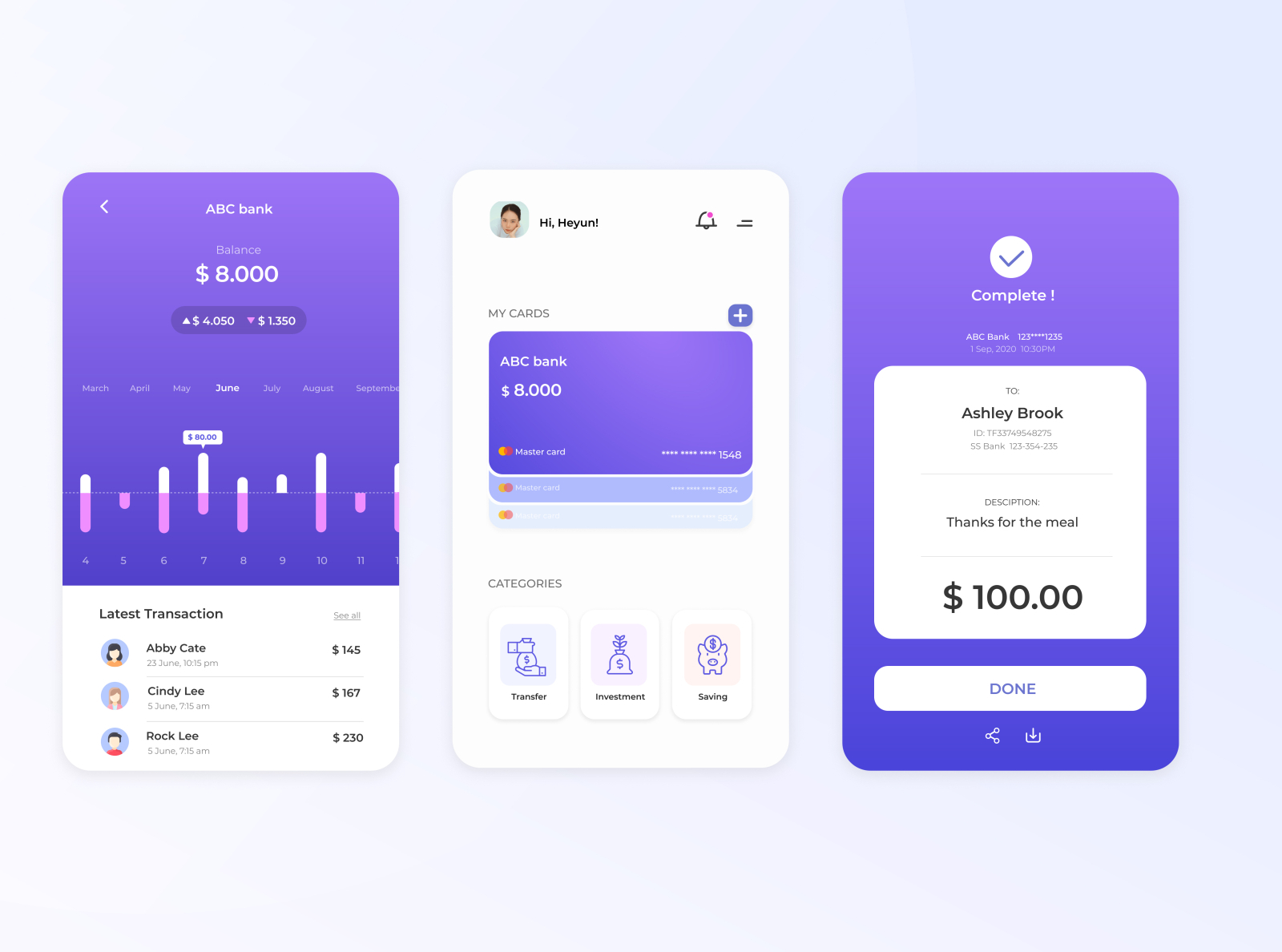 Online Banking App by Heyun Le on Dribbble