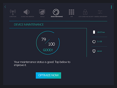 Daily UI #007 — Settings 100days challenge clean dailyui dark design flat settings ui