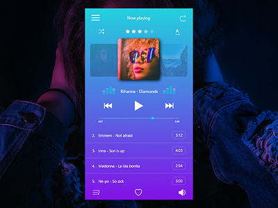Daily UI #009 — Music player 009 dailyui design gradient mobile mobile app music music player ui ux