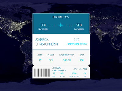 Daily UI #024 — Boarding pass 024 airline challenge dailyui design pass ticket travel ui ux