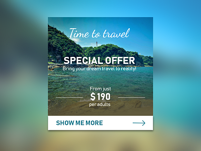 Daily UI Challenge #036 — Special Offer 036 challenge dailyui design simple special offer travel ui