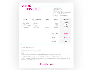 Invoice - Daily UI #046 concept daily dailyui design invoice receipt simple ui web