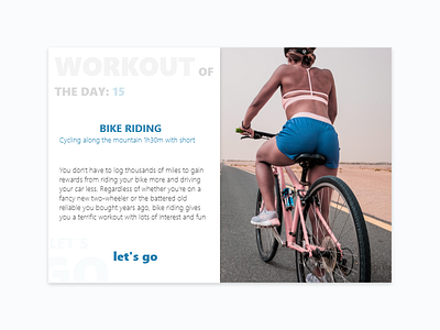 Daily UI #062 - Workout of the Day bike cycling dailyui fitness planning sport ui ux work workout