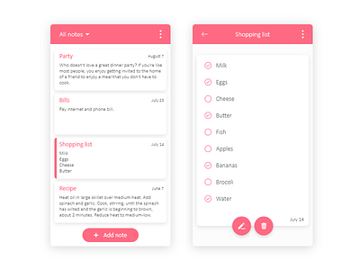 Daily UI #065 - Notes Widget 065 app challenge dailyui design mobile notes ui ux widget