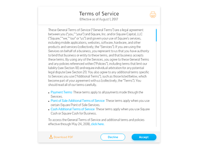 Daily UI #089 - Terms of Service