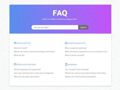 FAQ - Daily UI:: #092 dailyui design faqs gradient simple ui ux web website