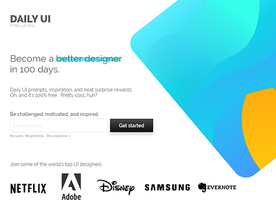Daily UI #100 - 🎉 💯 🎉 - Redesign Daily UI Landing Page