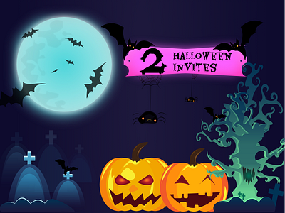 Halloween Illustration - Dribbble Invites