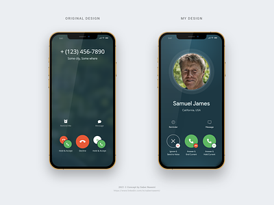 Respond to a Second Call Redesign Concept adobexd appdesign apple concept design iphone phone ui uidesign