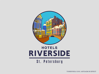 REVERSIDE HOTELS LOGO artgazm branding design flat illustration logo vector