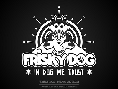 "FRISKYDOG" In Dog We Trust artgazm design flat graffiti digital illustration illustrator logo poster art typography vector