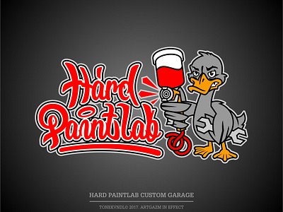 "Hard Paintlab" custom garage logo airgun artgazm branding design flat goose graffiti graffiti digital graphic design illustration illustrator poster art