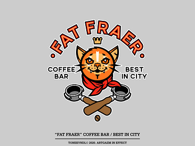 "FAT FRAER" Coffe Bar artgazm branding flat graphic design illustration illustrator logo poster art typography артгазм