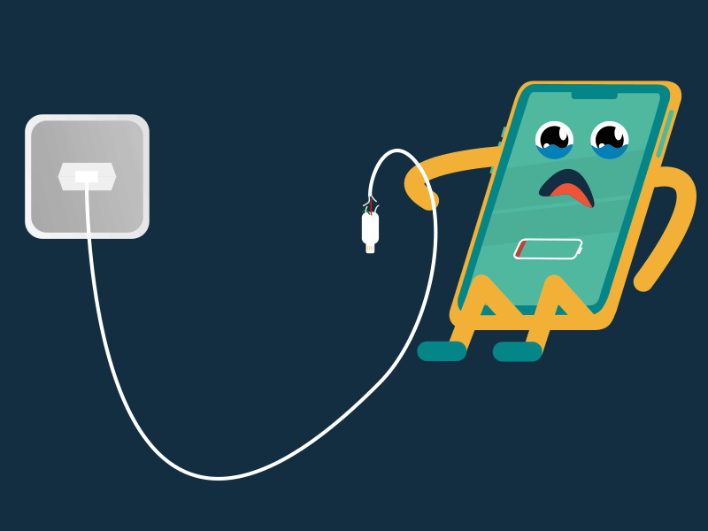 Poor little Iphone aftereffects animation brokencharger chargercable crying design dribbble gif illustration iphone loop lowbattery phone sad weeping