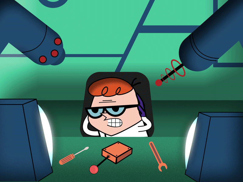 Dexter and DeeDee (Dexter's Laboratory) 2d aftereffects animation cartoon cartoonnetwork character classic comic deedee dexter dexterslaboratory gif grain loop tvseries