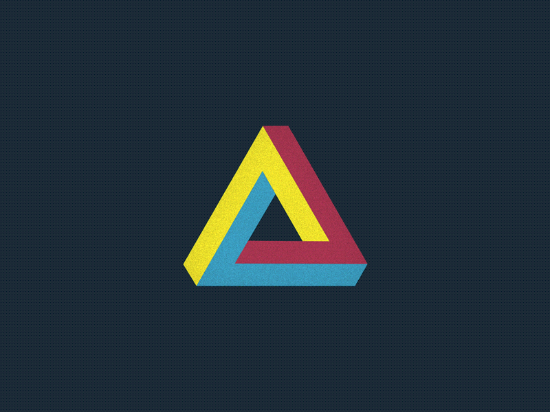 Penrose Triangle 2d aftereffects animation dribbble fake3d gif grain loop penrose shapelayers triangle tribar