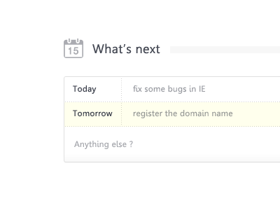 Todo app - What's next / WIP clean list simple todo ui