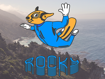 logo for flystation "Rocky" illustration logo logo design logotype squirrel type
